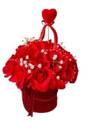 flower box kwiaty mydlane czerwone róże bukiet prezent serce