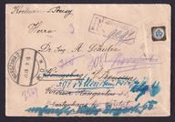 1923 Warszawa list polecony wysłany do Królewca bogaty obieg pocztowy