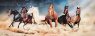 OBRAZ GALOPUJĄCE KONIE 200 x 80 Plexi - piękne kolory, bardzo ostre kolory