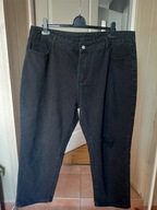 shein women 3 xl 46 48 50 spodnie dżins proste wysoki stan czarne szare