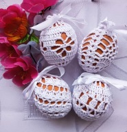 Szydełkowe koszulki na jajka, komplet -4 sztuki, rękodzieło, handmade