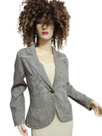 Cream MARYNARKA lniana haftowana z kieszeniami 36