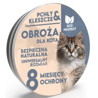 OBROŻA NA PCHŁY KLESZCZE DLA KOTA NA PASOŻYTY UNIWERSALNA 8 MIESIĘCY 38 CM