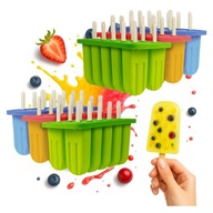 Foremka Silikonowa Do Lodów 10szt + Patyczki 50szt. Domowe Lody Sorbety