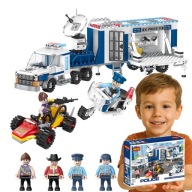 Klocki Policja 406 el Ciężarówka Baza Mobilna Auto Motor Figurki 6+