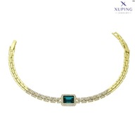 76559 BRANSOLETKA 14K POZŁACANA 19-17 CM 10 MM EMERALD CRYSTAL Swarovski