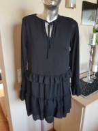 Sukienka tunika z falbankami MEGI czerń M/L 38/40