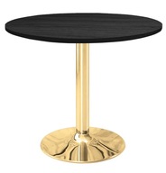 Stół okrągły VICTORY BLACK WOOD 70 cm GOLD