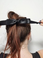 Spinka do włosów, czarna kokarda