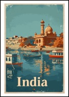A2 KOLOROWY PLAKAT OBRAZ INDIE, INDIA, VINTAGE RETRO