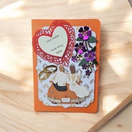 Kartka ślubna Młoda Para w samochodzie DJora