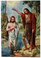 OBRAZEK ŚWIĘTY CHRZEST JEZUSA W JORDANIE JAN CHRZCICIEL RELIGIA