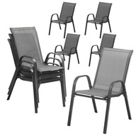 Krzesło ogrodowe MatMay na taras i balkon zestaw 4szt. metalowych szary