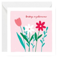 Kartka okolicznościowa na Dzień Matki - Dziękuję, że jesteś mamo - 14x14 cm