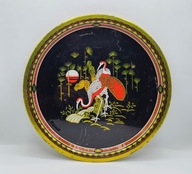 STARA blaszana taca z żurawiami ZSRR litografia