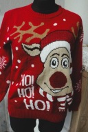 święta, zima, mikołaj,GAZELLE sweter z reniferem 38/40