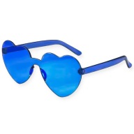 Okulary w Kształcie SERCA Niebieskie SERCE Przeciwsłoneczne Fotobudka