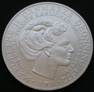 Dania 10 koron 1972 - Frederik IX - Margrethe II - srebro - stan 1/2
