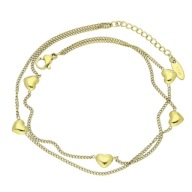 86903 Celebrytka bransoletka na nogę złota stal chirurgiczna 316L serca