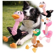 Zabawka dla psa pluszowa ptak flaming struś kaczka szeleszcząca Szarpak