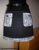 Spódnica czarna kwiaty roz 38 UNIKAT