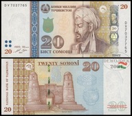 BNA - TADŻYKISTAN 20 Somoni 2021 DV 7037765 # P25d # XF+