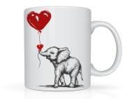 Kubek z nadrukiem SŁOŃ na szczęście na prezent urodziny