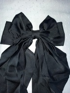 Piękna czarna kokarda spinka świąteczna duża