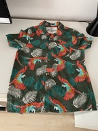 M KOSZULA HAWAJSKA MARKS SPENCER DZIECKO KHAKI PAPUGI LIŚCIE