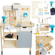 ZESTAW MAŁEGO MAJSTERKOWICZA DLA DZIECI ZESTAW XXL 74EL DREWNIANYT MAMABRUM