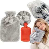 DUŻY TERMOFOR GUMOWY W POKROWCU OGRZEWACZ PLUSZOWY W SWETERKU NA WODĘ XXL