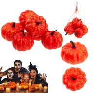 ZESTAW 6 SZTUCZNE DYNIE HALLOWEEN DEKORACJA DO DOMU DODATEK MALOWANE DYNIA