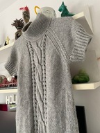 R1 OASIS SZARY DŁUGI ALPACA STÓJKA zmowy sukienka