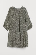 H & M sukienka kwiaty babydoll oversize bufiaste rękawy bufki falbanka boho