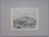 KŁODZKO, TWIERDZA, panorama miasta, drzeworyt 1884, Burmann-Täubert