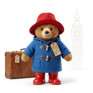 MIŚ PADDINGTON KLASYCZNY 25CM PLUSZOWY STOJĄCY PŁASZCZ KAPELUSZ BUTY MIĘKKI