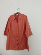 Pomarańczowa koszula tunika z kołnierzykiem plus size 56