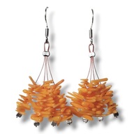 KOR06 Kolczyki KORAL POMARAŃCZOWE igiełki