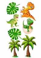 WYDRUK CUKROWY OPŁATEK NA TORT DINOZAURY DINOZAUR POSTACI + GRATIS TEKST