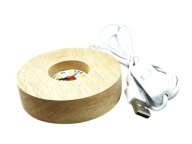 DRewNIAna poDStawKa LED Piramida Orgonit Kryształ Podswietlenie USB