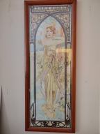 Plakat Alfons Mucha Lato Secesja Rama drewniana 92 x 36 cm