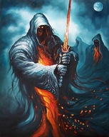 Bogusław Potera obraz olejny płótno MROCZNY RYCERZ