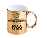 Złoty kubek URODZINOWY 60 LAT sześćdziesiątka na urodziny na prezent