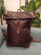 Duży, unikalny plecak ze skóry naturalnej ręcznie wykonany.