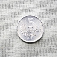 PRL 5 groszy 1962, mennicza, piękna, aluminium