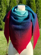 Chusta wełniana ręcznie robiona z czapką