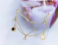 35431 Bransoletka Podwójna Masa Perłowa;Stal