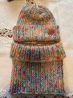 Komplet czapka komin rękodzieło Handmade