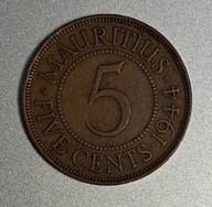 Mauritius 5 centów, 1944r. BCM