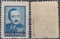 477** jasnoniebieski , pap. x2b , ZL 10 3/4 , gw.+opis Jerzy Walocha